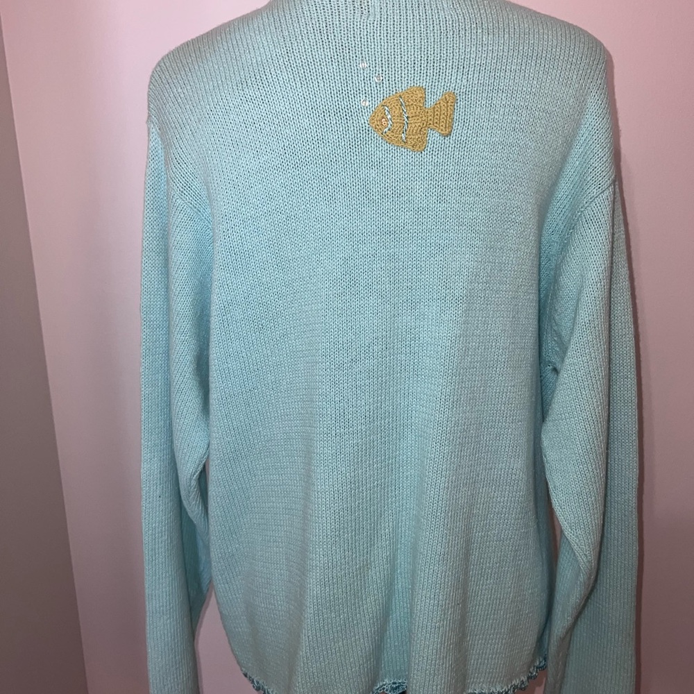 Shenanigans NWT Vintage Fish Under the Sea Nautical Cardigan/Large - Picture 8 of 14